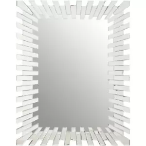 Image of Premier Housewares - Wall Mirror Bathroom / Bedroom / Hallway Wall Mounted Mirrors With Borders / Wall Mirror With Silver Finish / Glass Mirrors For