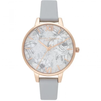 Image of Ladies Olivia Burton Vegan Grey & Rose Gold Watch