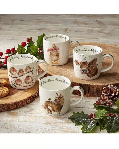 Image of Wrendale Set of 4 Christmas Mugs
