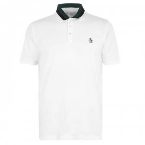 Image of Original Penguin Block Collar Polo Shirt - White 118