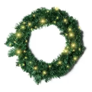Image of HOMCOM Christmas Wreath Decoration, 50 LED Lights