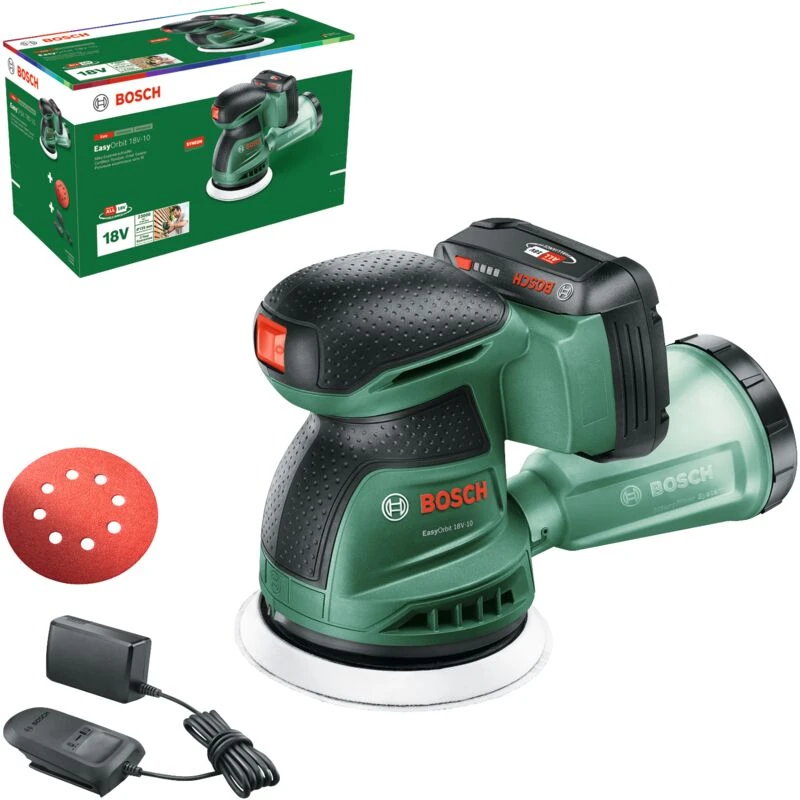 Image of Bosch EASYORBIT 18V-10 P4A 18v Cordless Disc Sander 125mm 06033E4071 Batteries: 1 x 2ah Li-ion