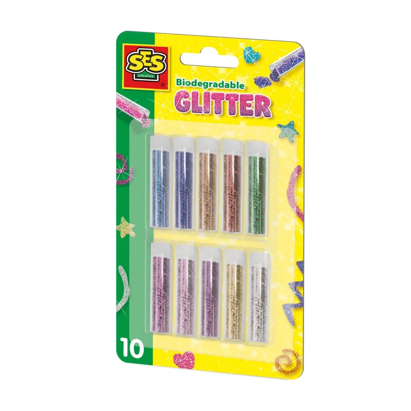 Image of SES Creative Biodegradable glitter - 10 colours Multi unisex One Size