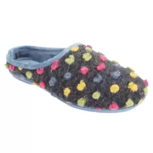 Image of Sleepers Womens/Ladies Amy Spotted Knit Mule Slippers (8 UK) (Blue/Multi)