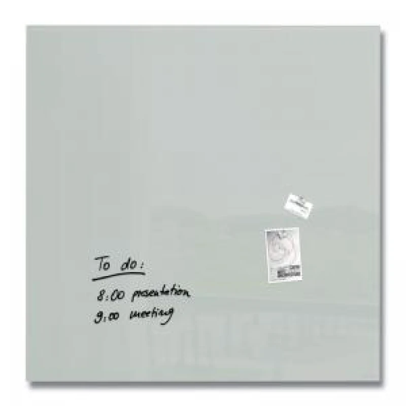 Image of Wall Mounted Magnetic Glass Board 1000x1000x18mm - Grey