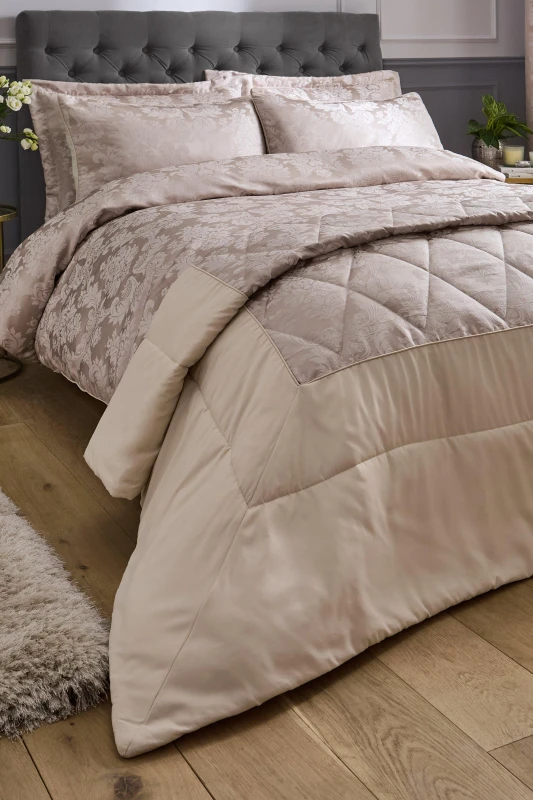 Image of Catherine Lansfield Damask Jacquard Bedspread Bedspreads 240x260cm Neutral 41753569000