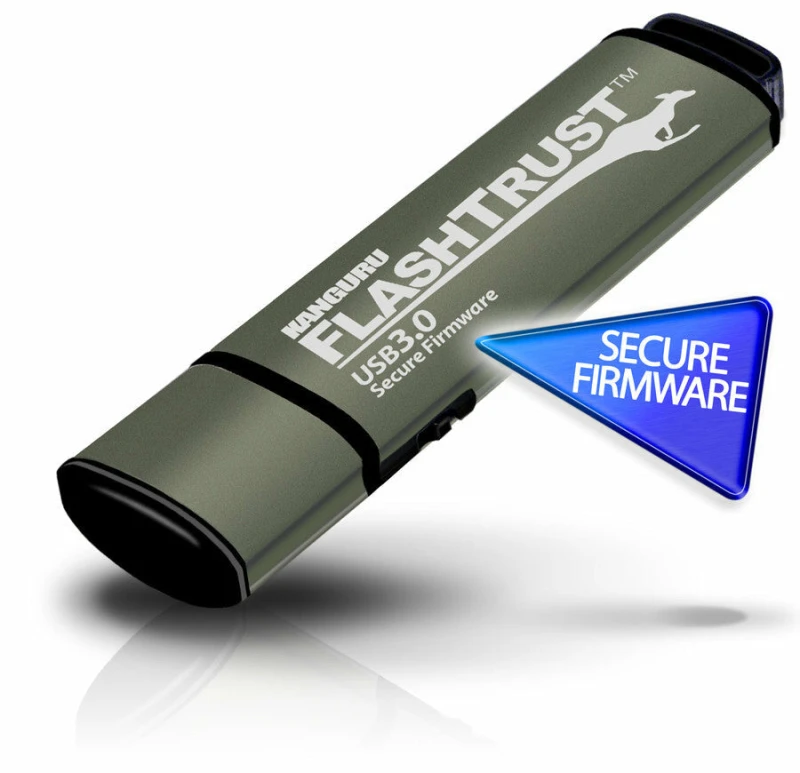 Image of iStorage iStorage Kanguru FlashTrust USB 3.0 256GB |Secure Flash Drive| Secure Firmware Physical Write Protect Switch |Protects Against BadUSB C