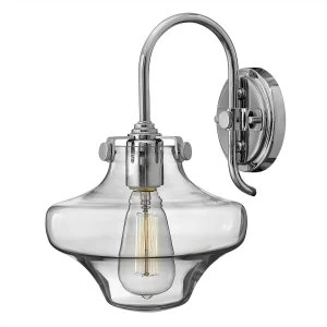 Image of 1 Light Glass Shade Wall Light Chrome, E27