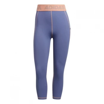 Image of adidas Techfit three quarter Leggings Womens - Orbit Violet / Black
