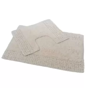 Image of Showerdrape San Marino 2 Piece Cotton Bath Mat Set - Cream