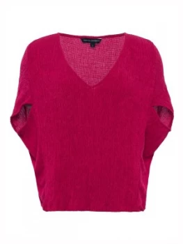 Image of French Connection Susui Seersucker Jersey Top Magenta