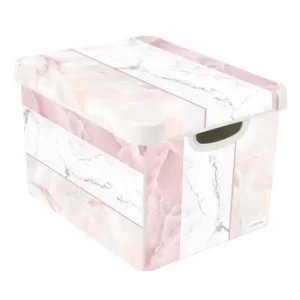 Image of Curver Mixed Marble Plastic Deco Box Pink
