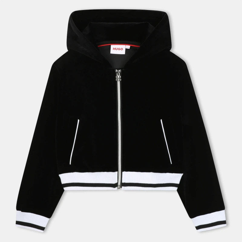 Image of Hugo Kids Full Zip Hoodie Black 09B female 8Y