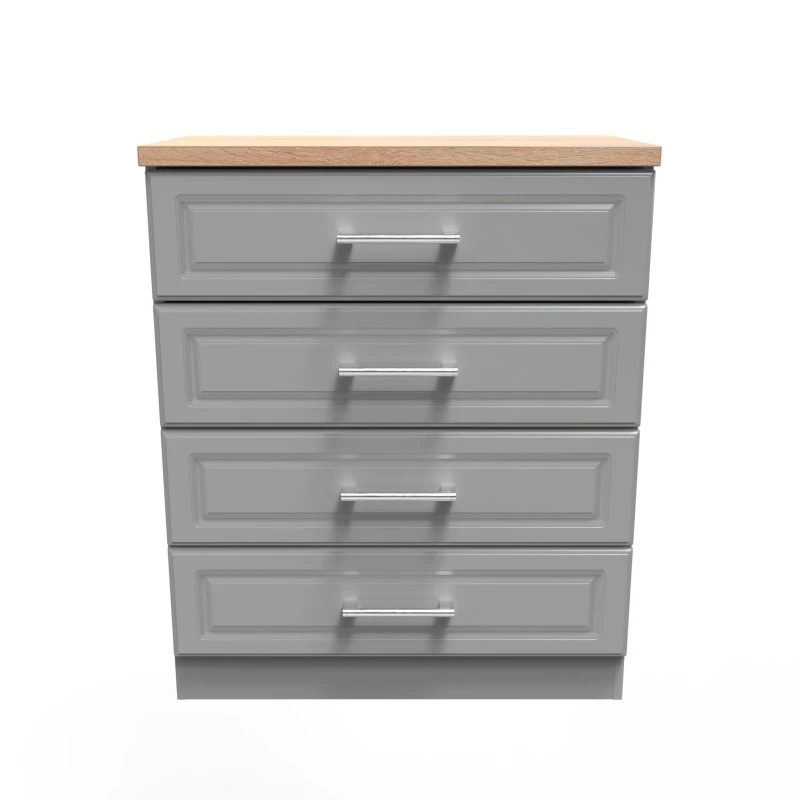 Image of Ready Assembled 2 U Norfolk 4 Drawer Chest (Ready Assembled) in Dark Grey Dark Grey Unisex