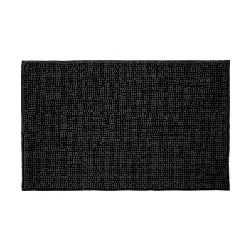 Image of Allure Bath Fashions Chenille Bobble Bath Mat Non Slip 50 X 80Cm - Black