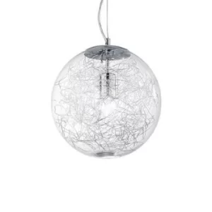 Image of Mapa Max 1 Light Large Globe Ceiling Pendant Chrome, E27