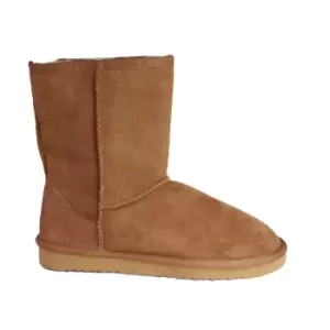 Image of Eastern Counties Leather Womens/Ladies Jodie Sheepskin Short Plain Boots (4 UK) (Chestnut)
