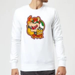Image of Nintendo Super Mario Bowser Kanji Sweatshirt - White - L
