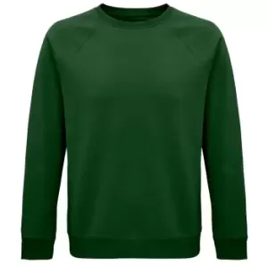 Image of SOLS Unisex Adult Space Organic Raglan Sweatshirt (M) (Bottle Green)