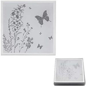 Image of Mirror White Glass Set Of 4 Butterfly Coasters By Lesser & Pavey