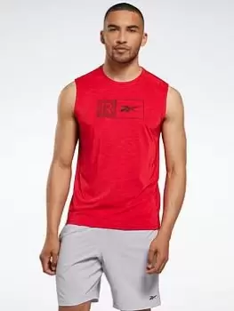 Image of Reebok Workout Ready ACTIVCHILL Sleeveless T-Shirt, Grey, Size S, Men