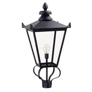 Image of 1 Light Outdoor Post Lantern Black, E27