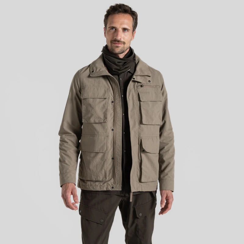 Image of Craghoppers Craghoppers Men Nosilife Adventure' Full Length Zip Jacket in Beige Size: Small Beige S Male 5063260000512