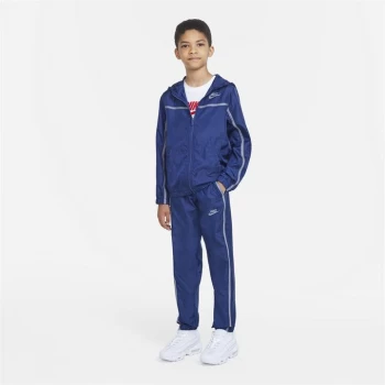 Image of Nike Sportswear Big Kids Woven Tracksuit - Navy/Grey
