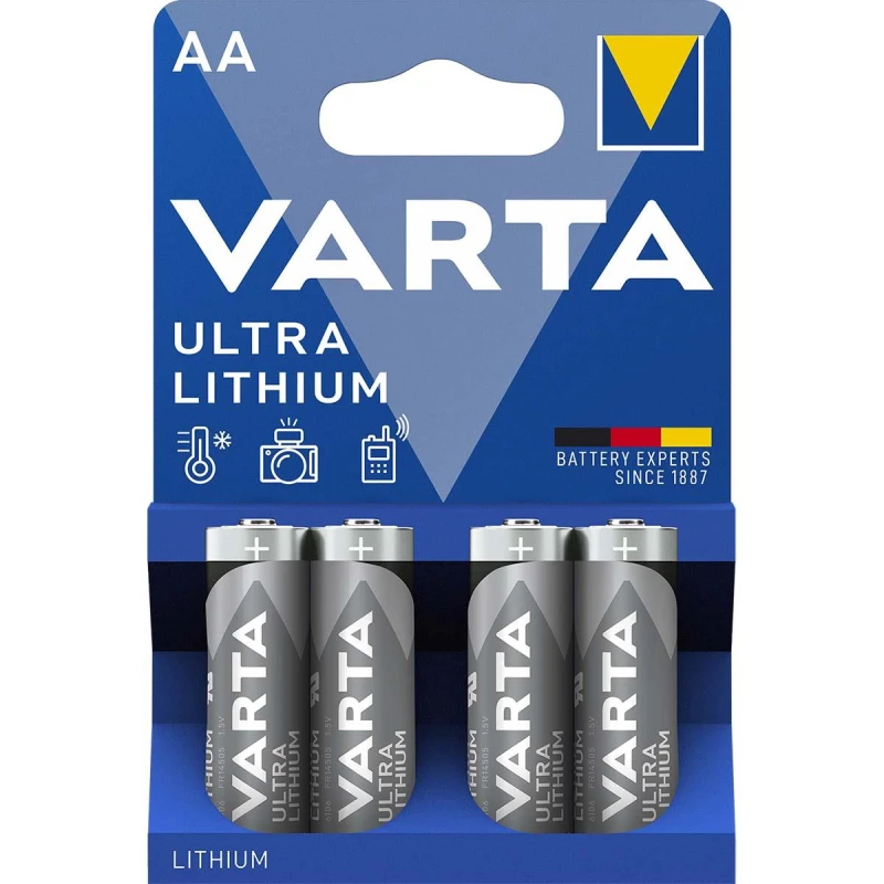 Image of Varta 6106301404 Professional Lithium 1.5V AA Battery 2900mAh Pack... 6106301404