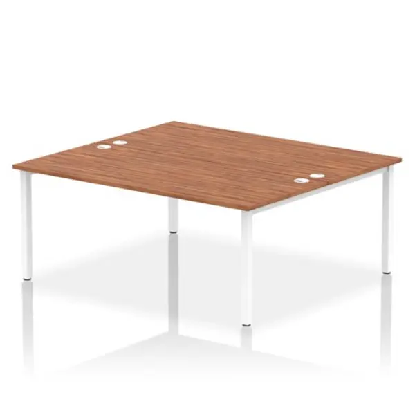 Image of Impulse Impulse Bench B2B 2 Person 1800 White Frame Office Bench Desk Walnut IMB2P18WNTW