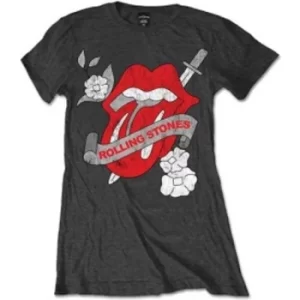 Image of Rolling Stones Vintage Tattoo Charcoal Ladies TS: Medium