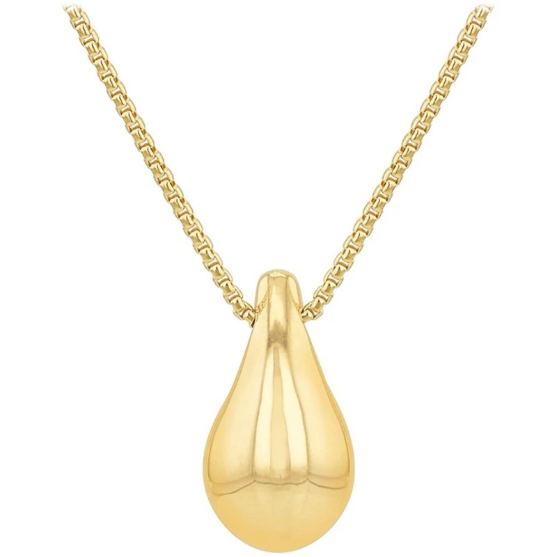 Image of Be You 9ct Gold Small Teardrop Adjustable Necklace Yellow Gold female 17-18in
