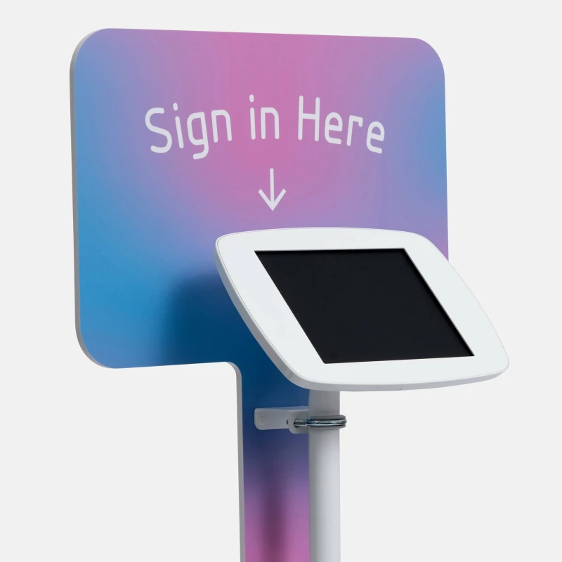 Image of Bouncepad Floorstanding with Branding Board and USB Cable Covered Front Camera and Home Button White Apple iPad Pro 5th Gen 11" (2