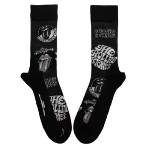 Image of The Rolling Stones - Mono Logos Unisex UK Size 7 - 11 Ankle Socks - Black