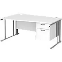 Image of Dams International Wave Desk MCM16WLP2SWH 1,600 x 725 x 800 - 990 mm