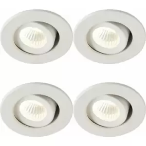 Image of Loops - 4 pack Micro Adjustable Ceiling Downlight - 4W Cool White LED - Matt White