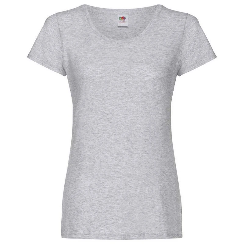 Image of Fruit Of The Loom Original Heather Lady Fit T-Shirt Grey female