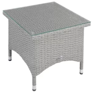 Image of Polyrattan Side Table Grey/Beige 1.6x1.6x1.5ft
