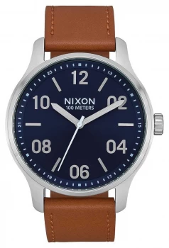 Image of Nixon Patrol Leather Navy / Saddle Brown Leather Strap Watch