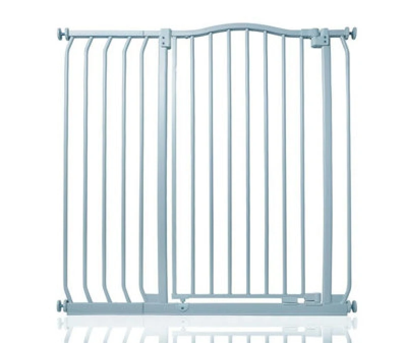 Image of Safetots Extra Tall Curved Top Safety Gate, 98Cm - 107Cm, Matt Grey, Extra Tall 100Cm In Height, Pressure Fit Stair Gate
