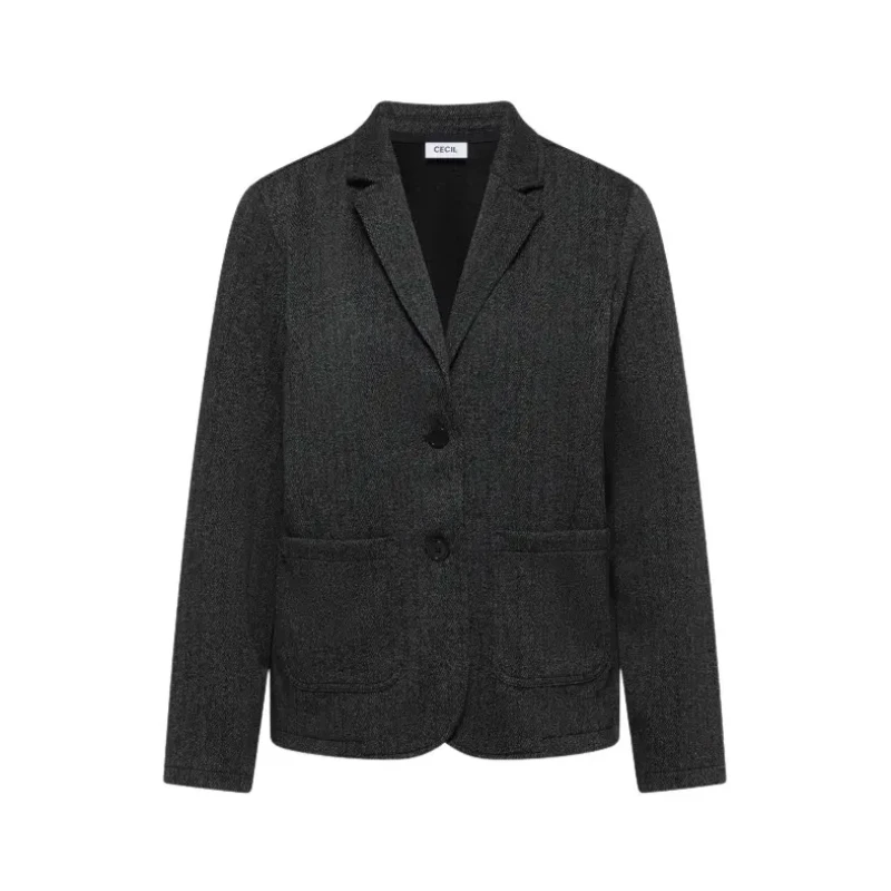 Image of cecil Womens blazer Cecil Herringbone Noir Female S