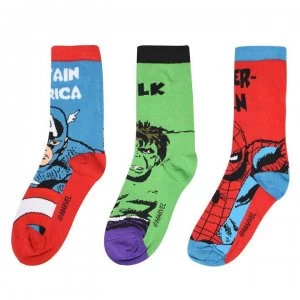 Image of Marvel 3 Pack Crew Socks Junior - Marvel