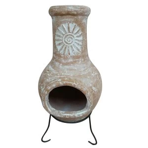 Image of Charles Bentley Natural Clay Chiminea Mexican Chiminea