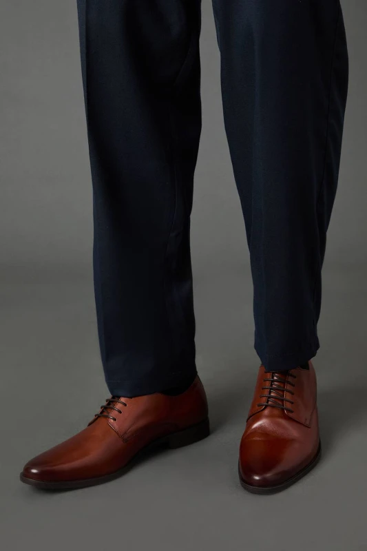 Image of Burton Mens Tan Formal Leather Derby Shoes Tan 10 Male BBB05911