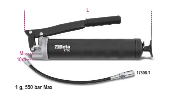 Image of Beta Tools 1750 Lever Operated Grease Gun 500cc L: 380mm 017500500