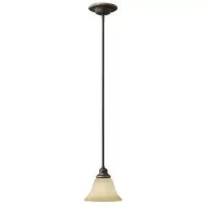 Image of 1 Bulb Ceiling Pendant Light Fitting Antique Bronze LED E27 60W Bulb