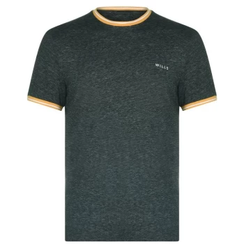 Image of Jack Wills Baildon Space Dye Ringer T-Shirt - Dark Green