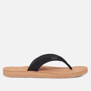 Image of UGG Womens Tawney Logo Flip Flops - Black - UK 7