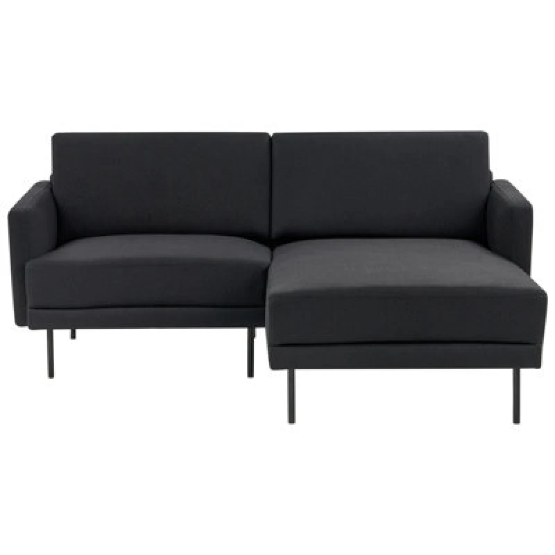 Image of Beliani Corner Sofa 2 Seater Breda Fabric Black Left Hand
