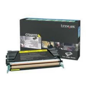 Image of Lexmark C734A1YG Yellow Laser Toner Ink Cartridge